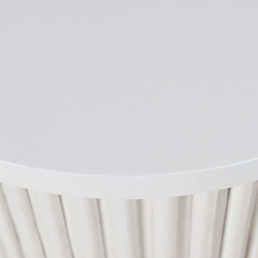 Auden 24" Round Mid-Century Modern Fluted Pedestal Base End Table. Picture 3