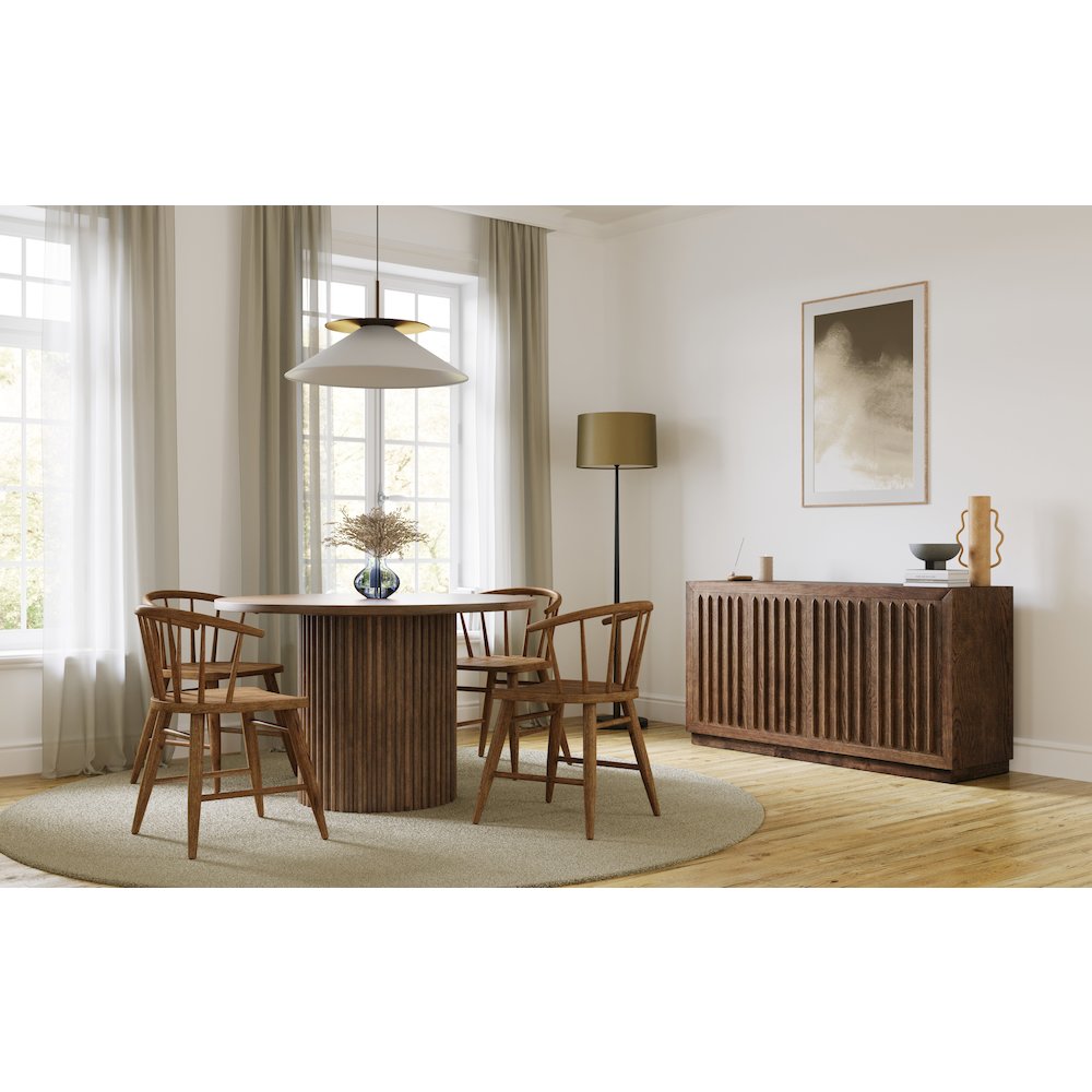 Fitz Traditional Solid Wood Curved Back Spindle Dining Chair (Set of 2). Picture 11