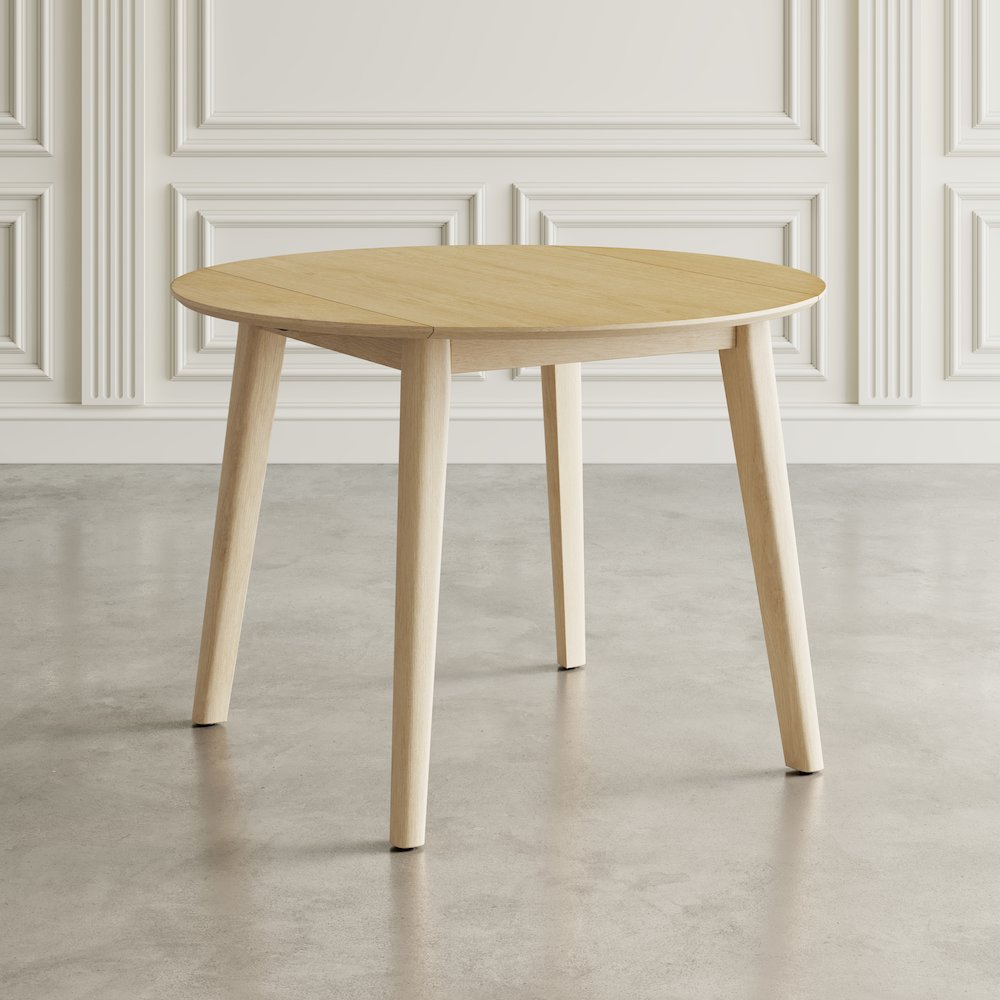 Percy 42" Contemporary Round Drop-Leaf Dining Table. Picture 8