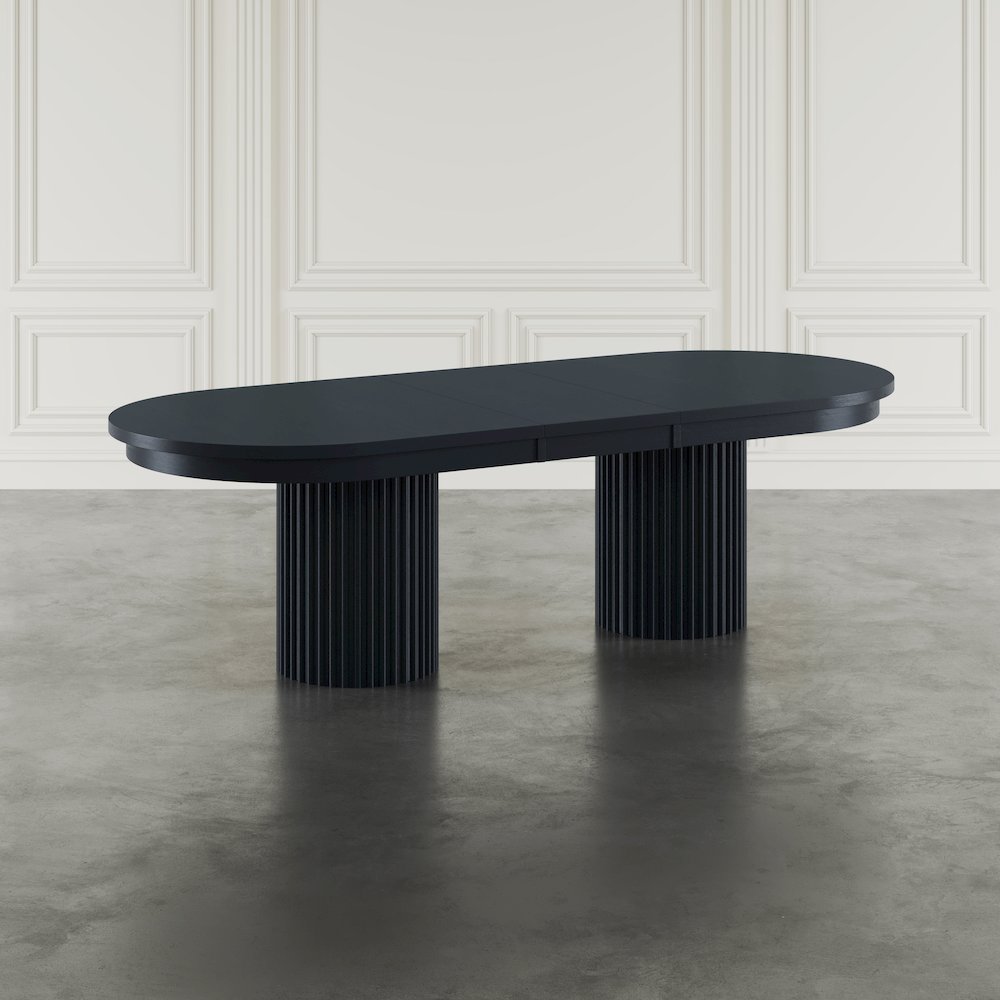 Auden Mid-Century Modern 102" Double Pedestal Dining Table. Picture 7