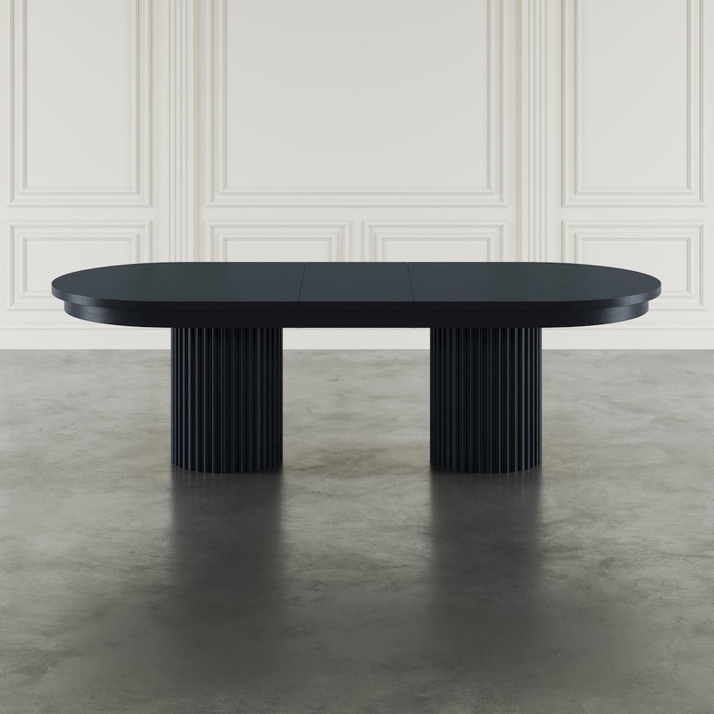 Auden Mid-Century Modern 102" Double Pedestal Dining Table. Picture 6