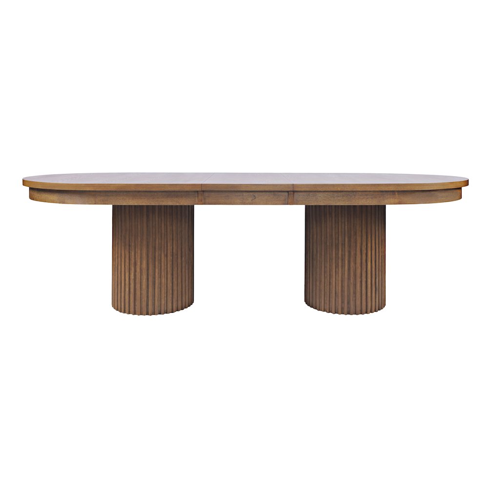 Auden Mid-Century Modern 102" Double Pedestal Dining Table. Picture 1
