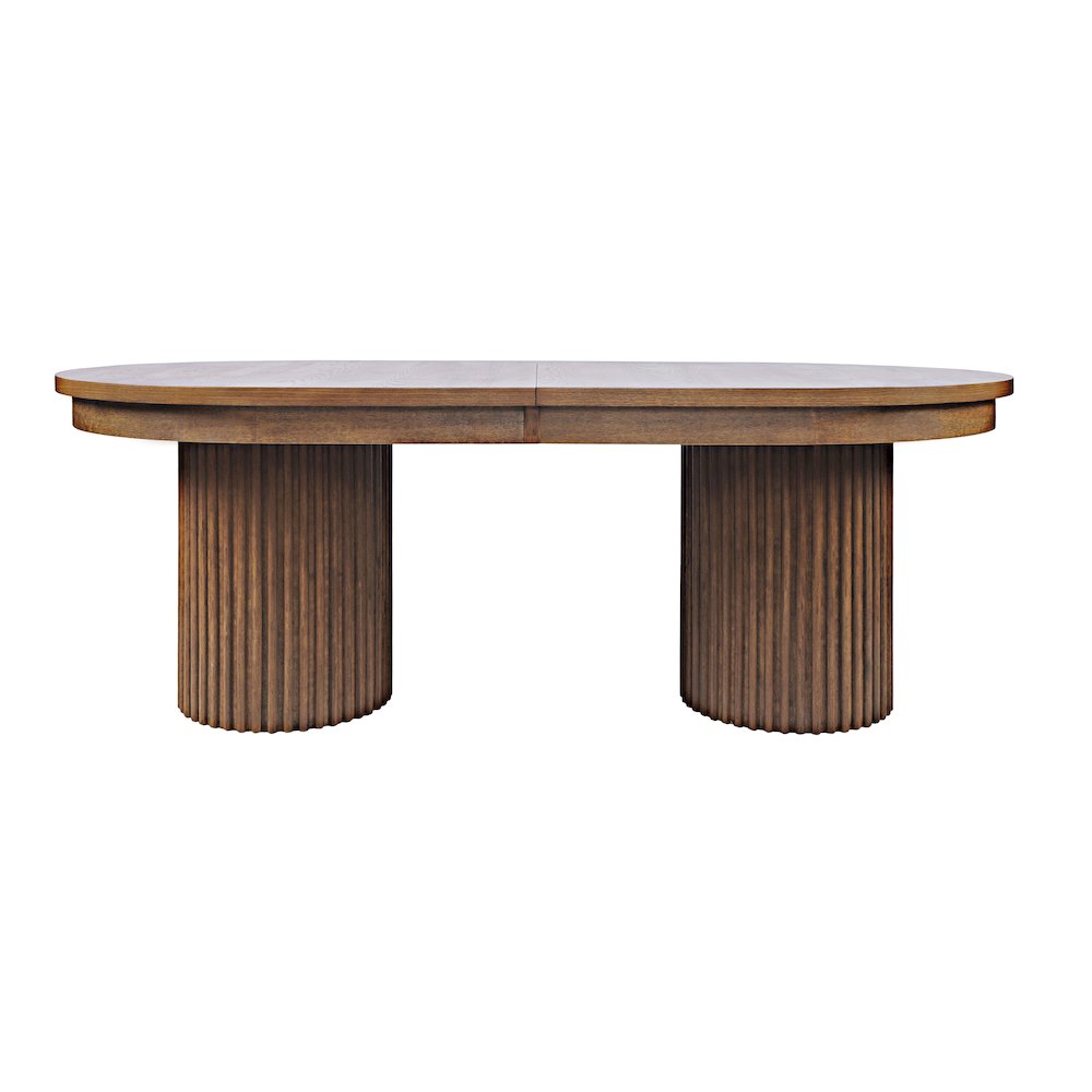 Auden Mid-Century Modern 102" Double Pedestal Dining Table. Picture 5