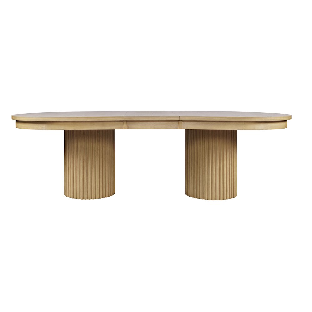 Auden Mid-Century Modern 102" Double Pedestal Dining Table. Picture 1