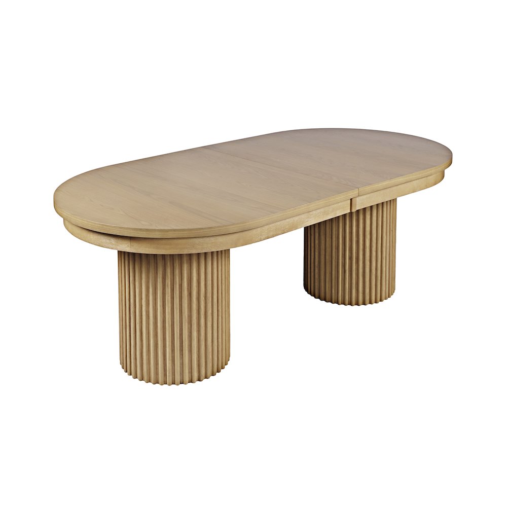 Auden Mid-Century Modern 102" Double Pedestal Dining Table. Picture 4