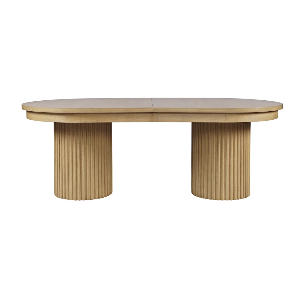 Auden Mid-Century Modern 102" Double Pedestal Dining Table. Picture 5