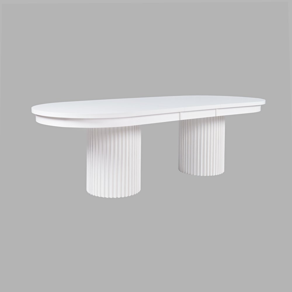 Auden Mid-Century Modern 102" Double Pedestal Dining Table. Picture 2