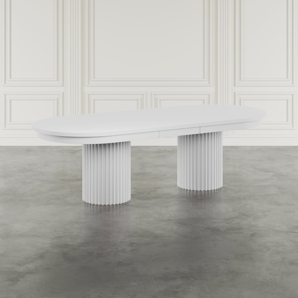 Auden Mid-Century Modern 102" Double Pedestal Dining Table. Picture 8