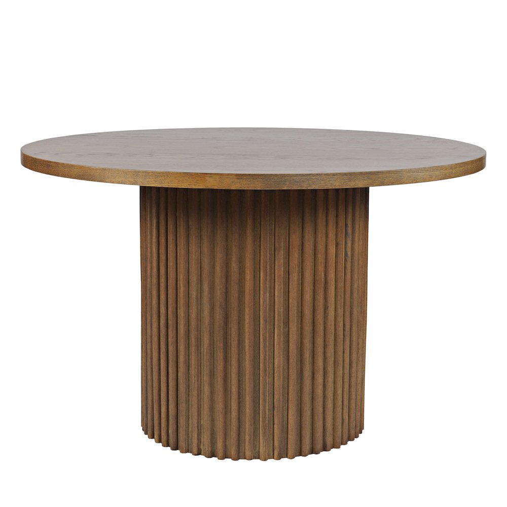 Auden 48" Round Mid-Century Modern Fluted Pedestal Base Dining Table. Picture 1