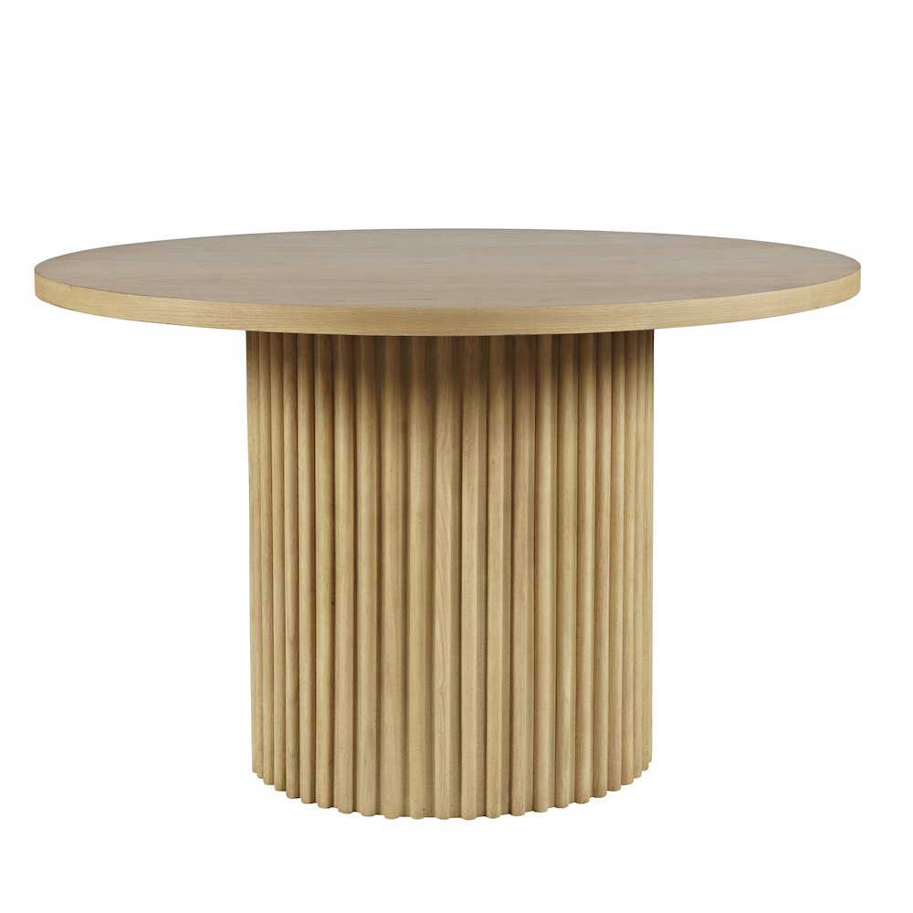 Auden 48" Round Counter Height Mid-Century Modern Fluted Pedestal Dining Table. Picture 1