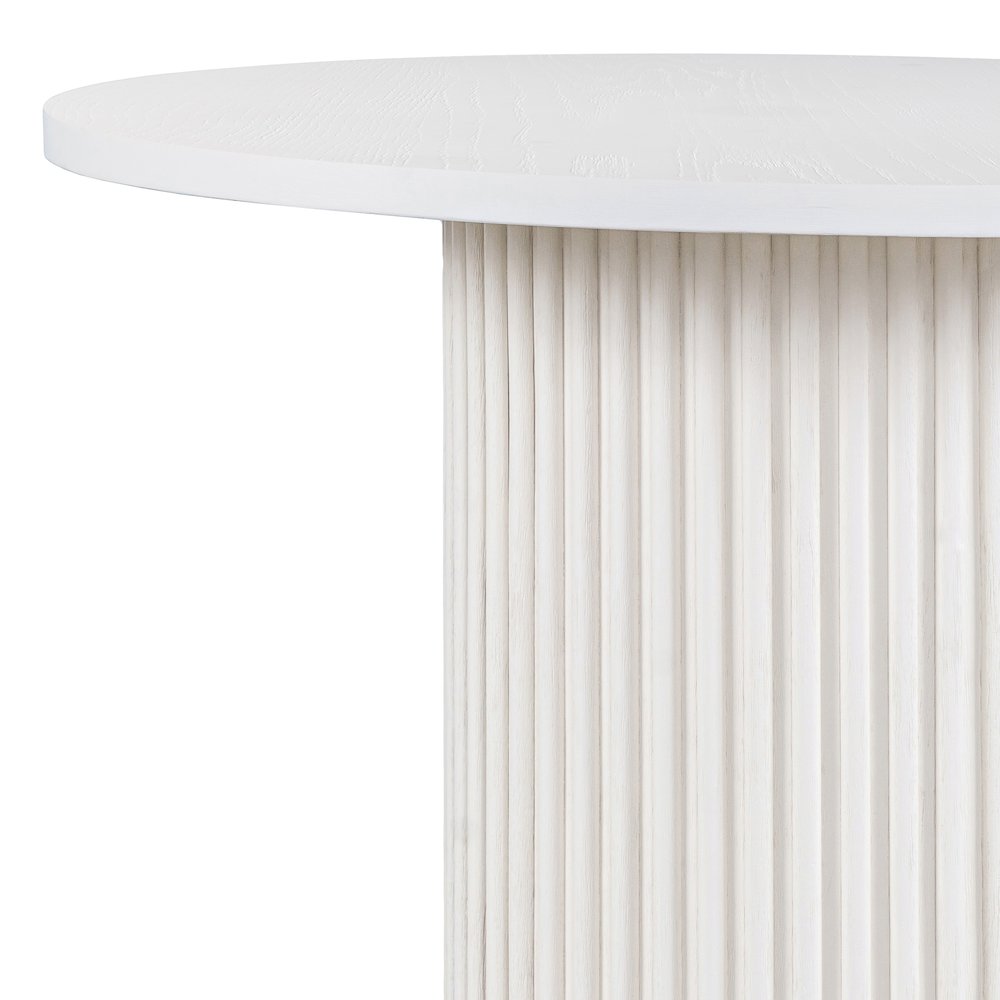 Auden 48" Round Counter Height Mid-Century Modern Fluted Pedestal Dining Table. Picture 3