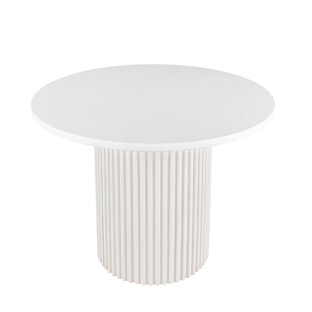Auden 48" Round Counter Height Mid-Century Modern Fluted Pedestal Dining Table. Picture 2