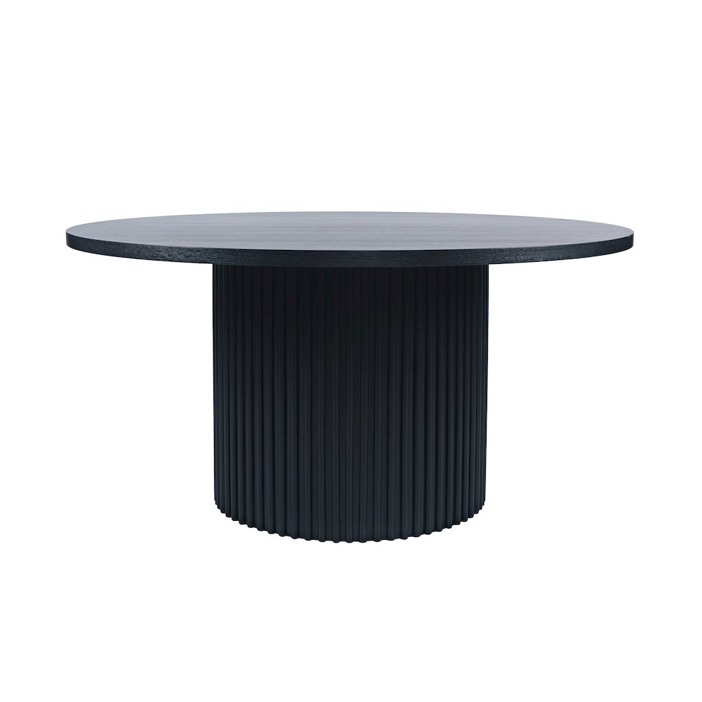 Auden 60" Round Mid-Century Modern Fluted Pedestal Base Dining Table. Picture 1