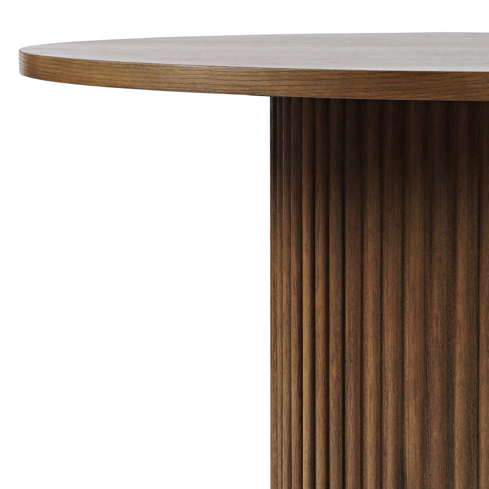 Auden 60" Round Mid-Century Modern Fluted Pedestal Base Dining Table. Picture 4