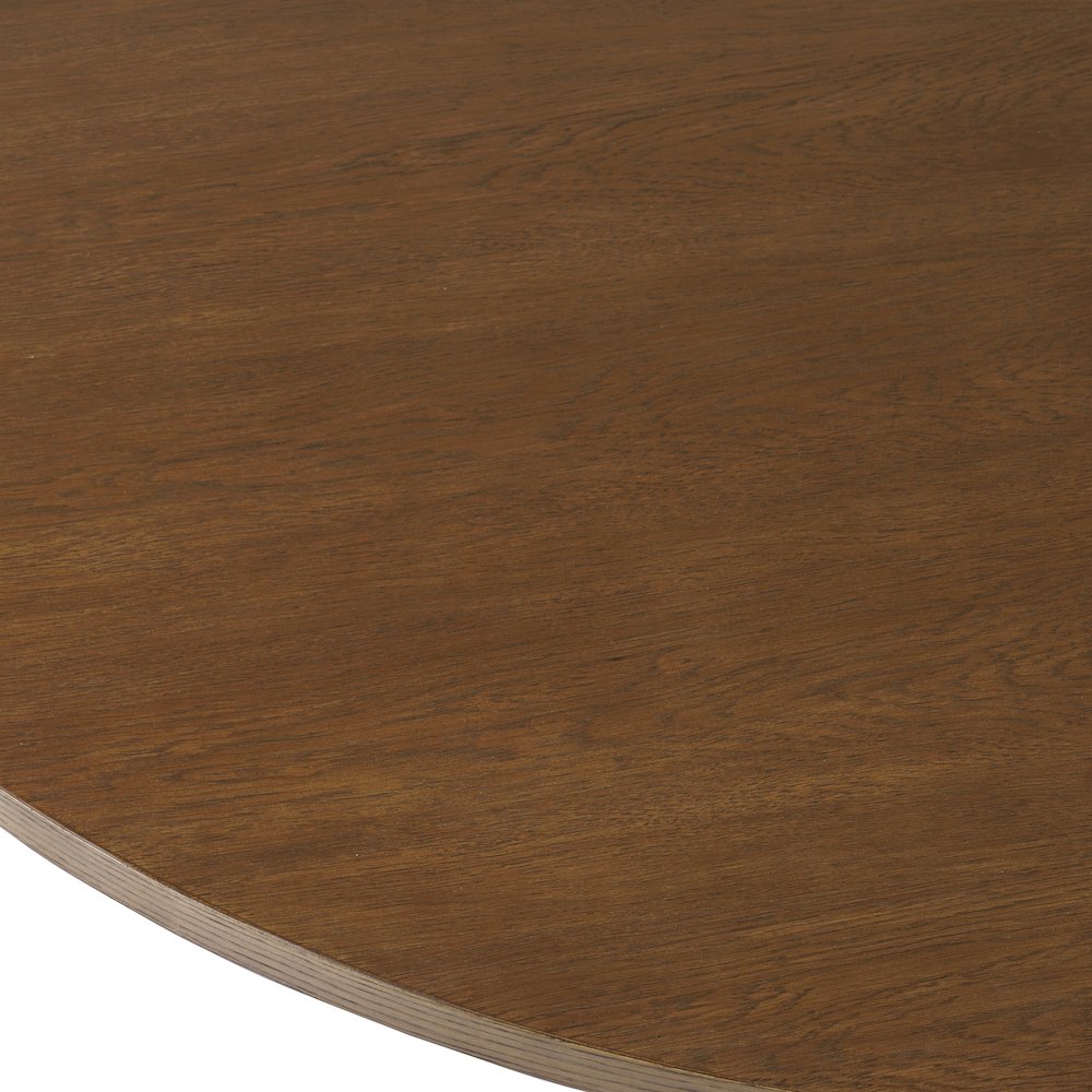 Auden 60" Round Mid-Century Modern Fluted Pedestal Base Dining Table. Picture 5
