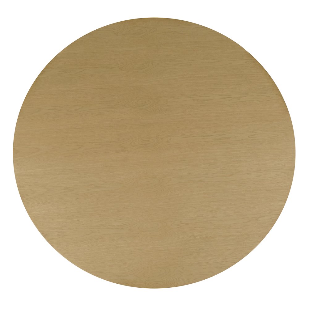 Auden 60" Round Mid-Century Modern Fluted Pedestal Base Dining Table. Picture 5