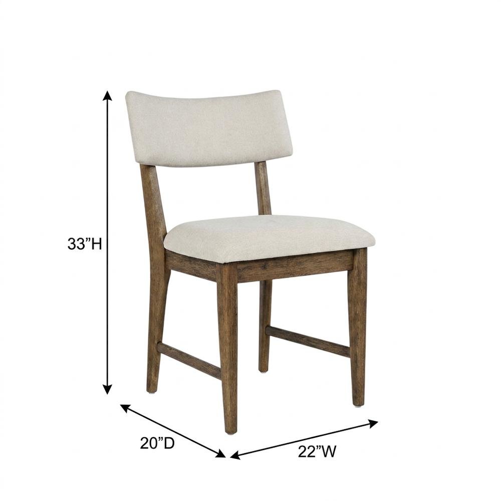 Contemporary Upholstered Split Back Dining Chair, Chestnut, Set of 2. Picture 6