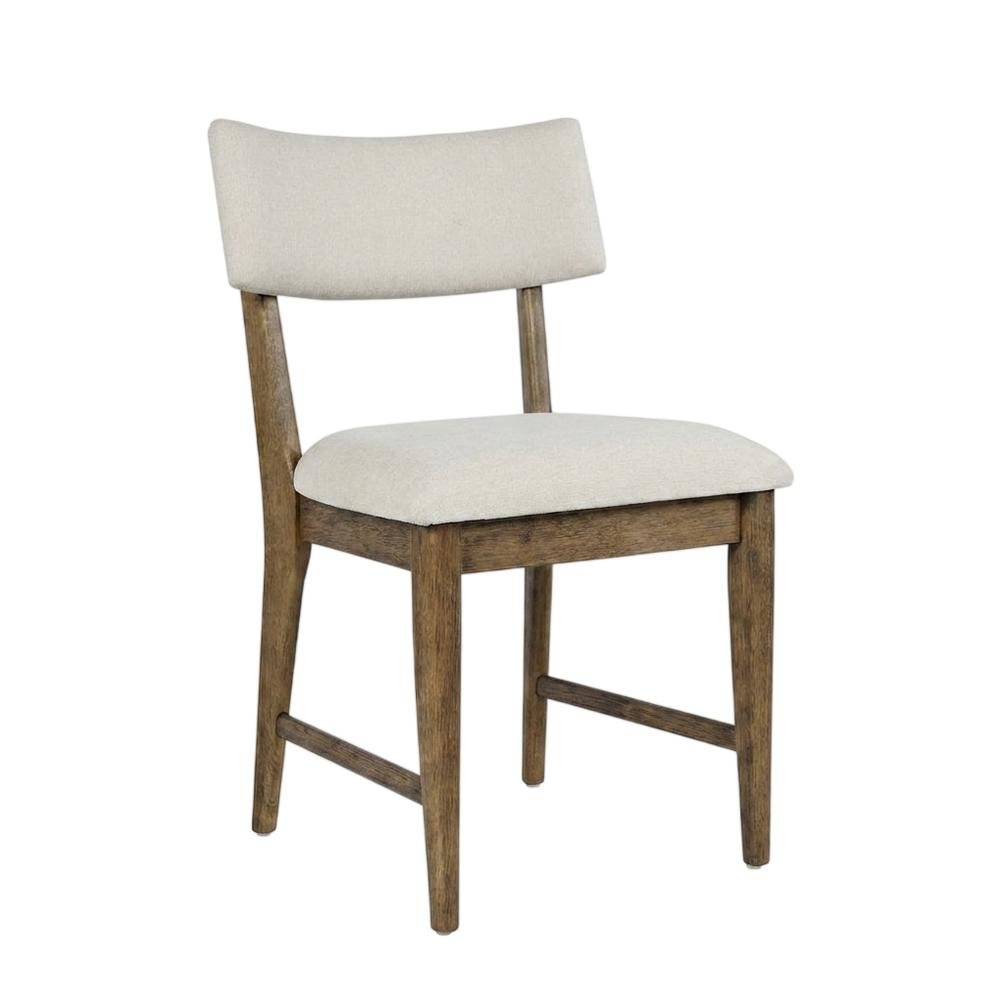 Contemporary Upholstered Split Back Dining Chair, Chestnut, Set of 2. Picture 5