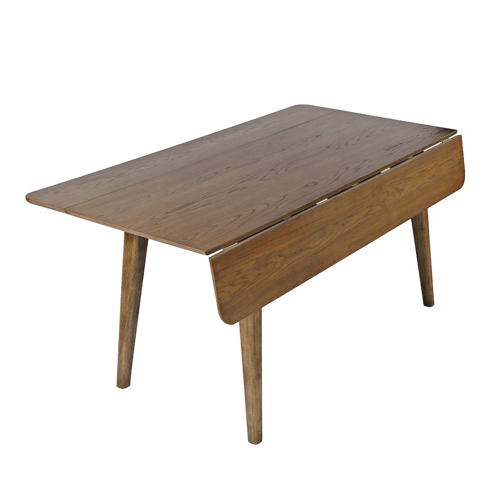 Bowie 66" Harvest Mid-Century Modern Drop-Leaf Dining Table. Picture 4