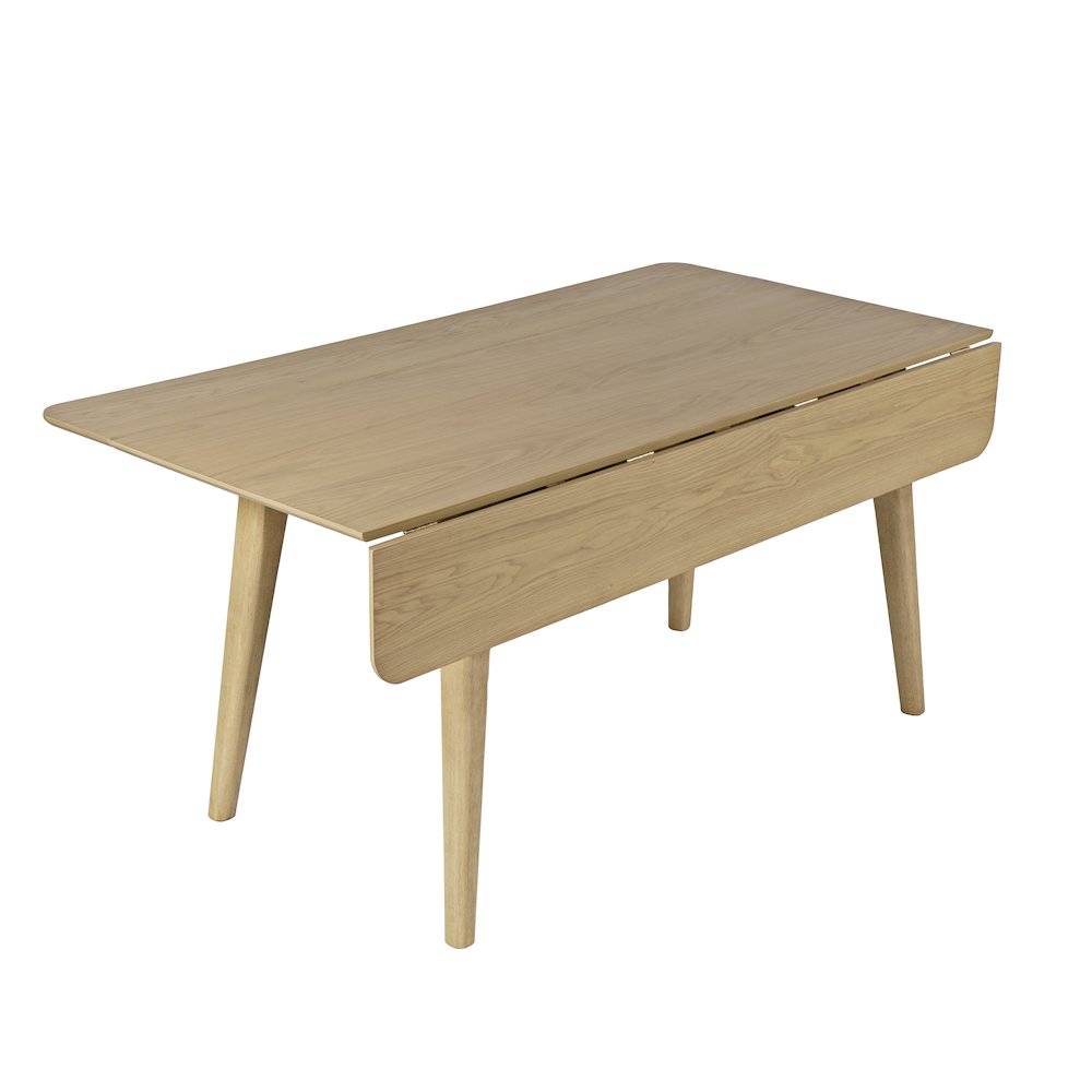 Bowie 66" Harvest Mid-Century Modern Drop-Leaf Dining Table. Picture 4