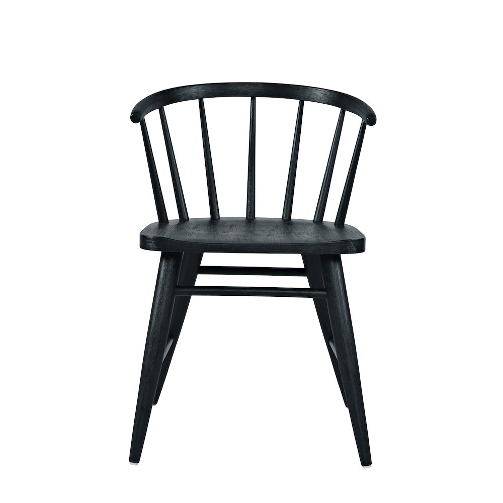 Fitz Traditional Solid Wood Curved Back Spindle Dining Chair (Set of 2). Picture 2