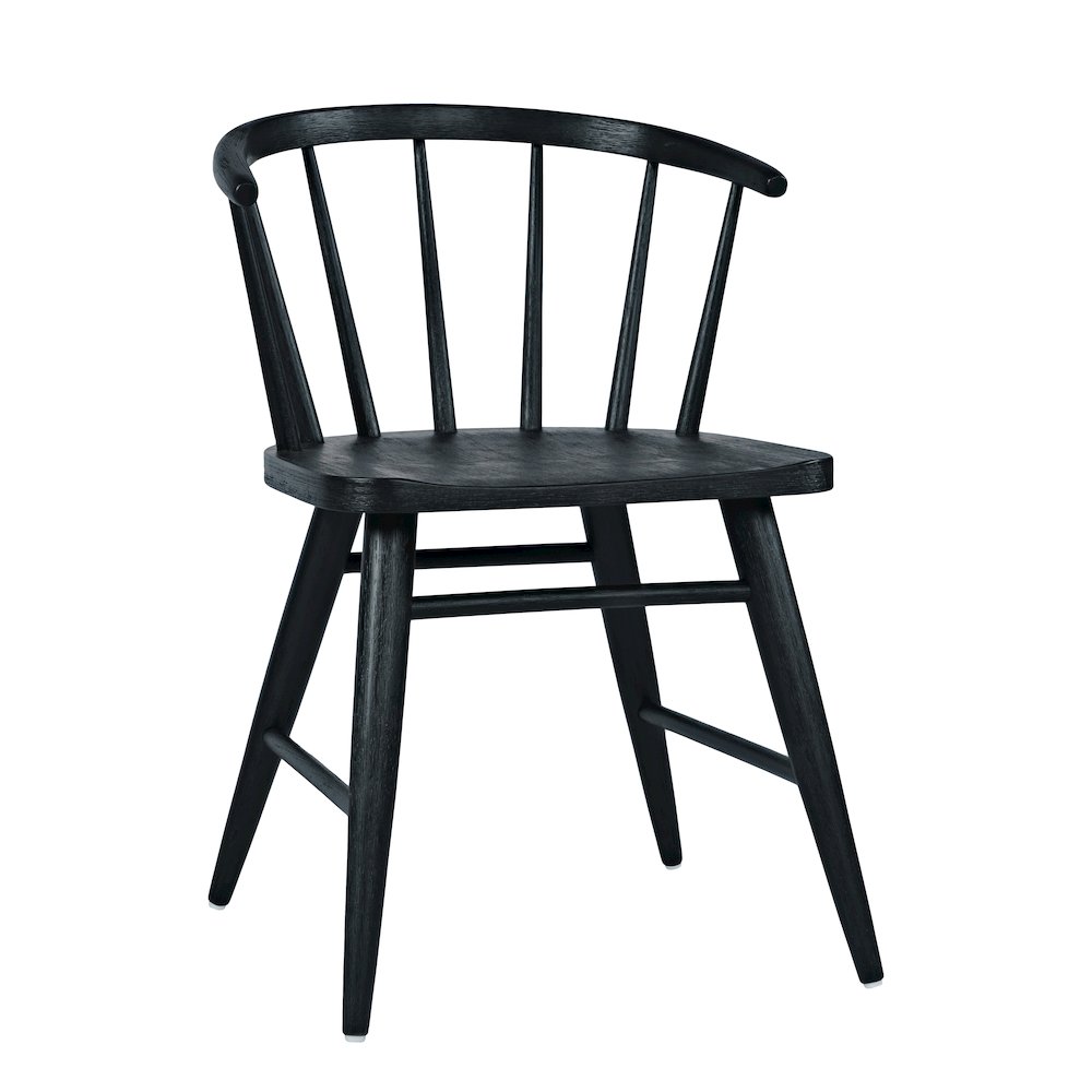 Fitz Traditional Solid Wood Curved Back Spindle Dining Chair (Set of 2). Picture 3