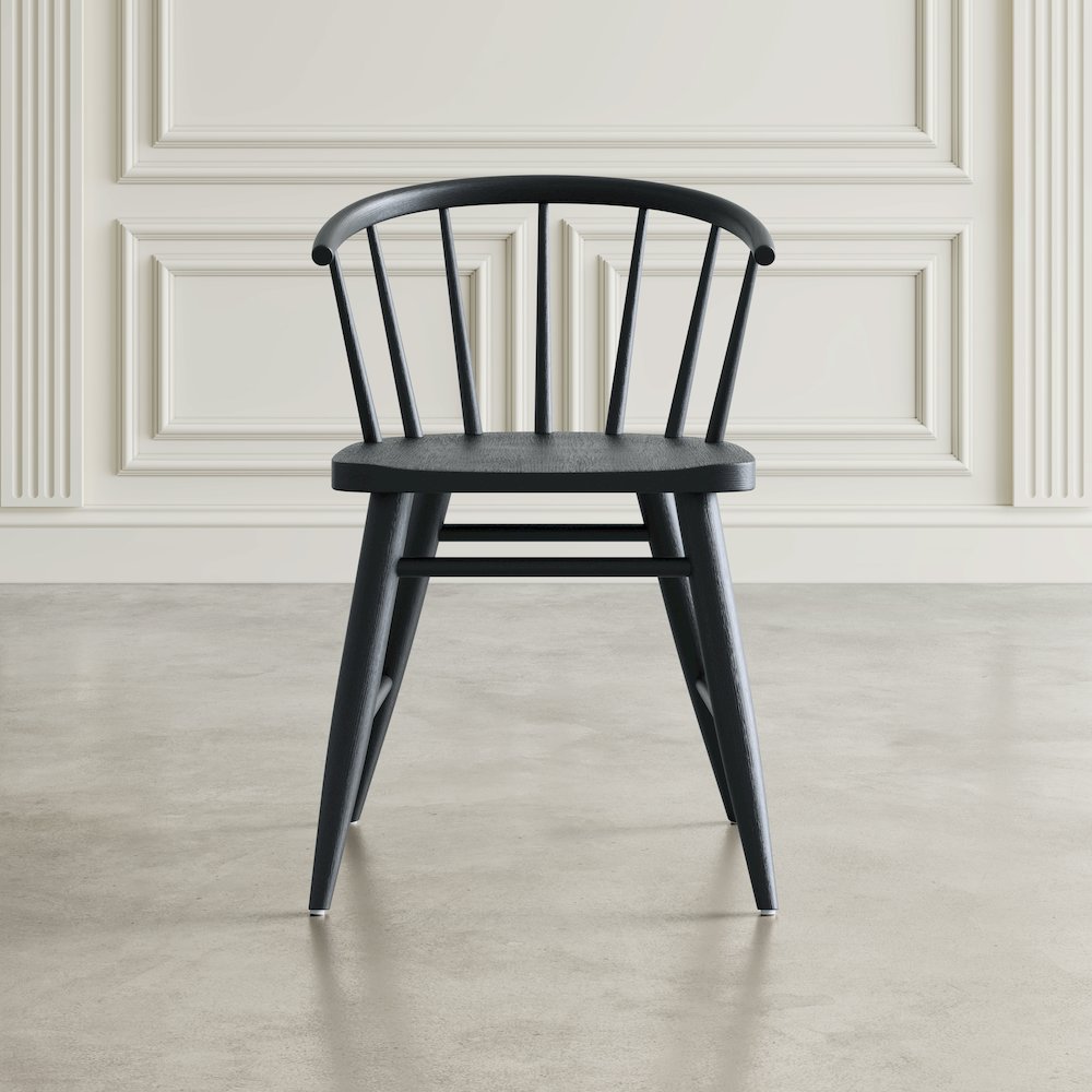 Fitz Traditional Solid Wood Curved Back Spindle Dining Chair (Set of 2). Picture 9