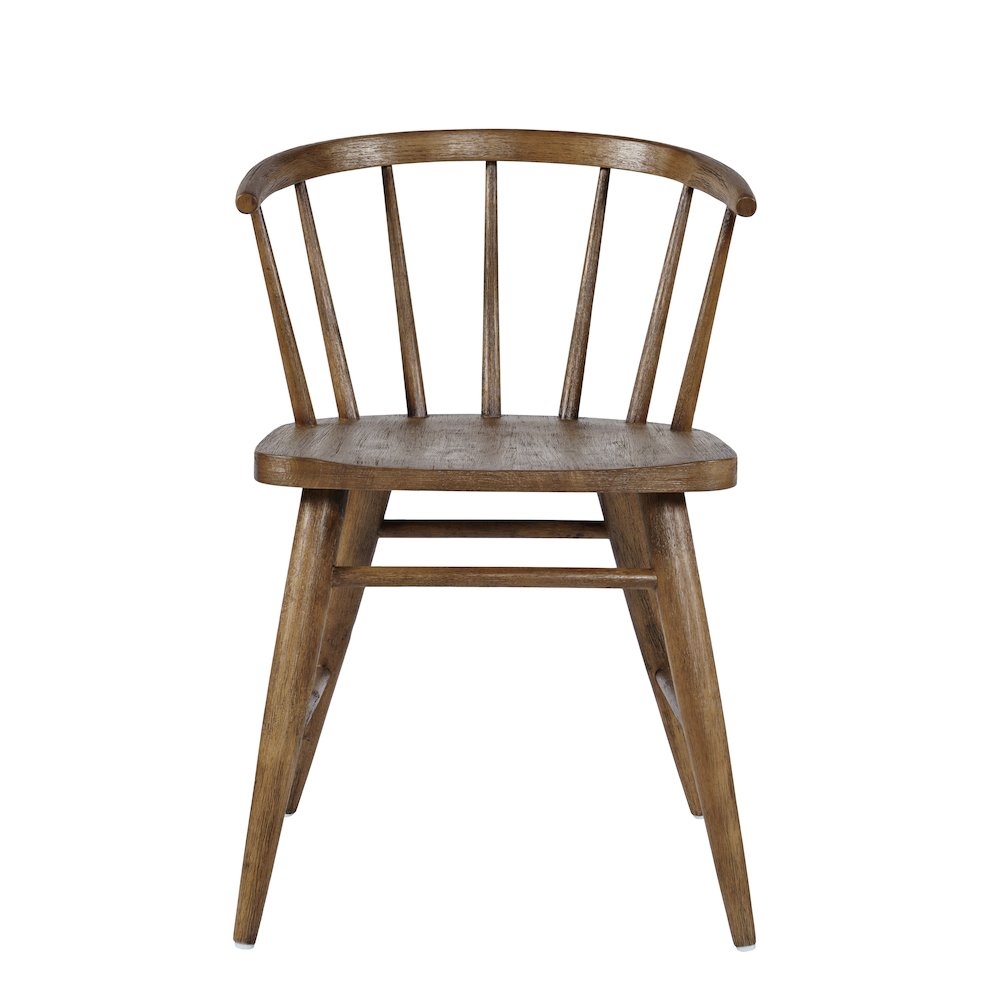 Fitz Traditional Solid Wood Curved Back Spindle Dining Chair (Set of 2). Picture 2