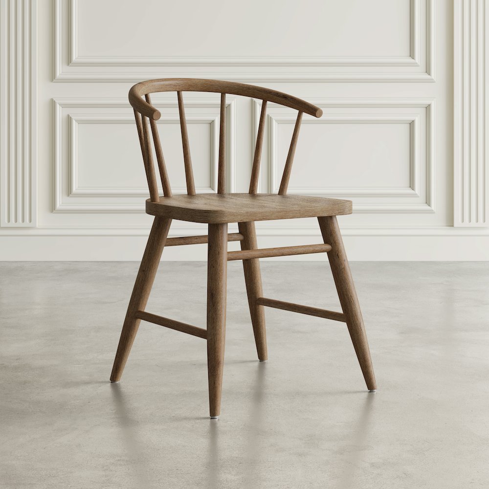 Fitz Traditional Solid Wood Curved Back Spindle Dining Chair (Set of 2). Picture 10