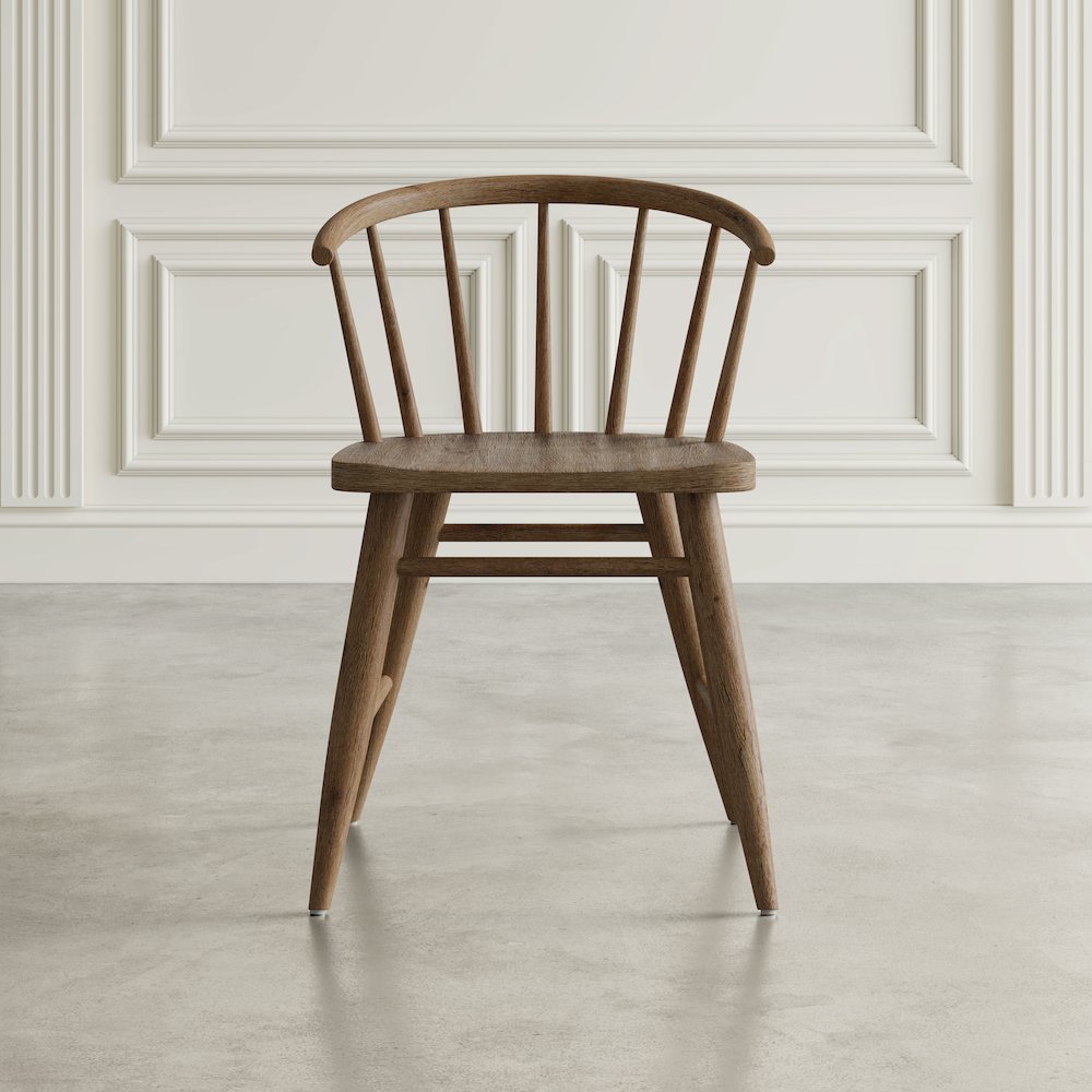 Fitz Traditional Solid Wood Curved Back Spindle Dining Chair (Set of 2). Picture 9