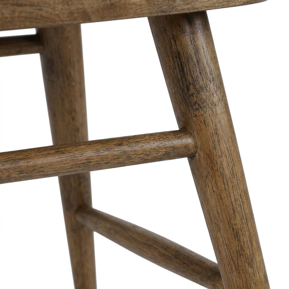 Traditional Solid Wood Curved-Back Spindle Dining Chairs, Chestnut, Set of 2. Picture 7
