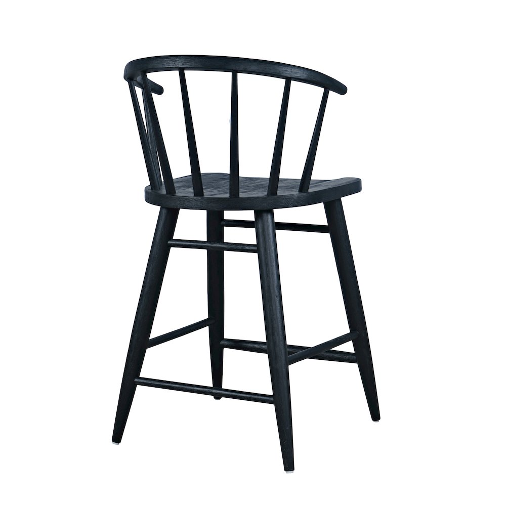 Fitz Traditional Solid Wood Curved Back Spindle Counter Stool. Picture 4
