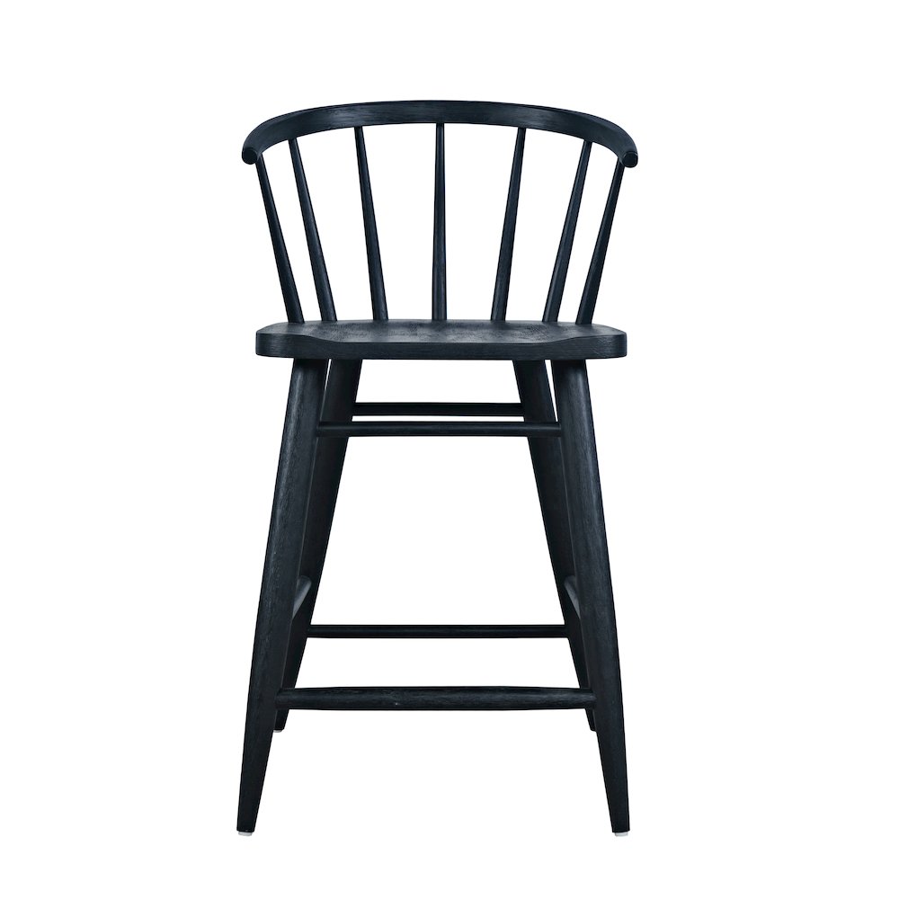 Fitz Traditional Solid Wood Curved Back Spindle Counter Stool. Picture 1