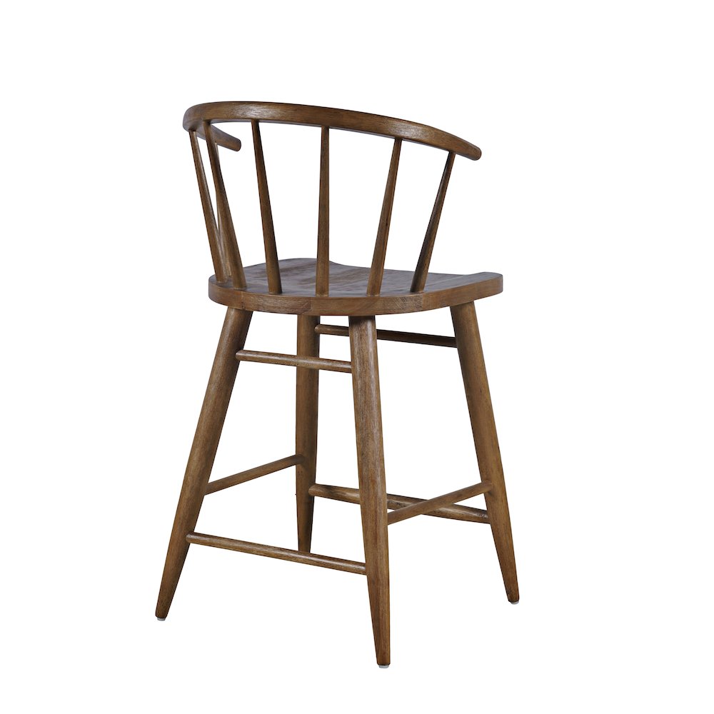 Fitz Traditional Solid Wood Curved Back Spindle Counter Stool. Picture 4