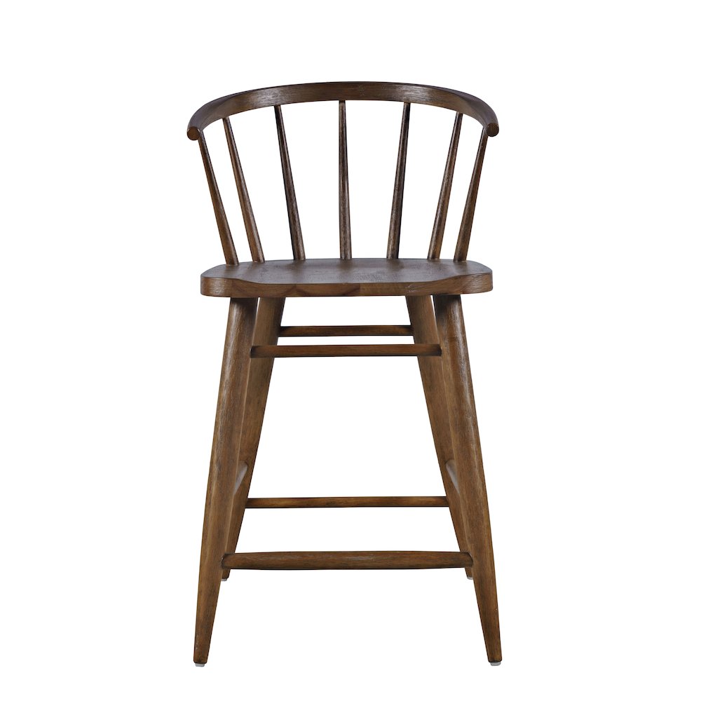 Fitz Traditional Solid Wood Curved Back Spindle Counter Stool. Picture 1
