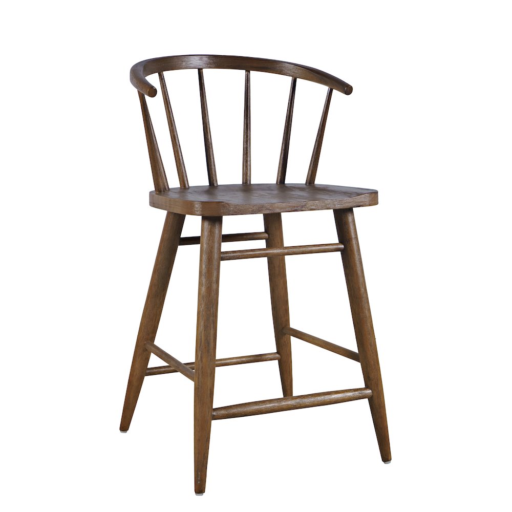 5-Piece Counter Height Dining Set with Round Table and Spindle Back Barstools. Picture 5