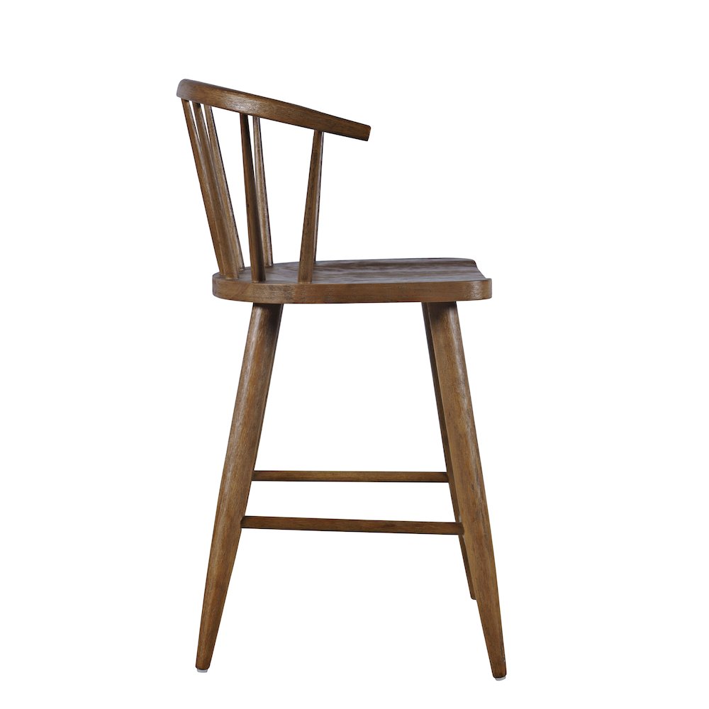 Fitz Traditional Solid Wood Curved Back Spindle Counter Stool. Picture 5