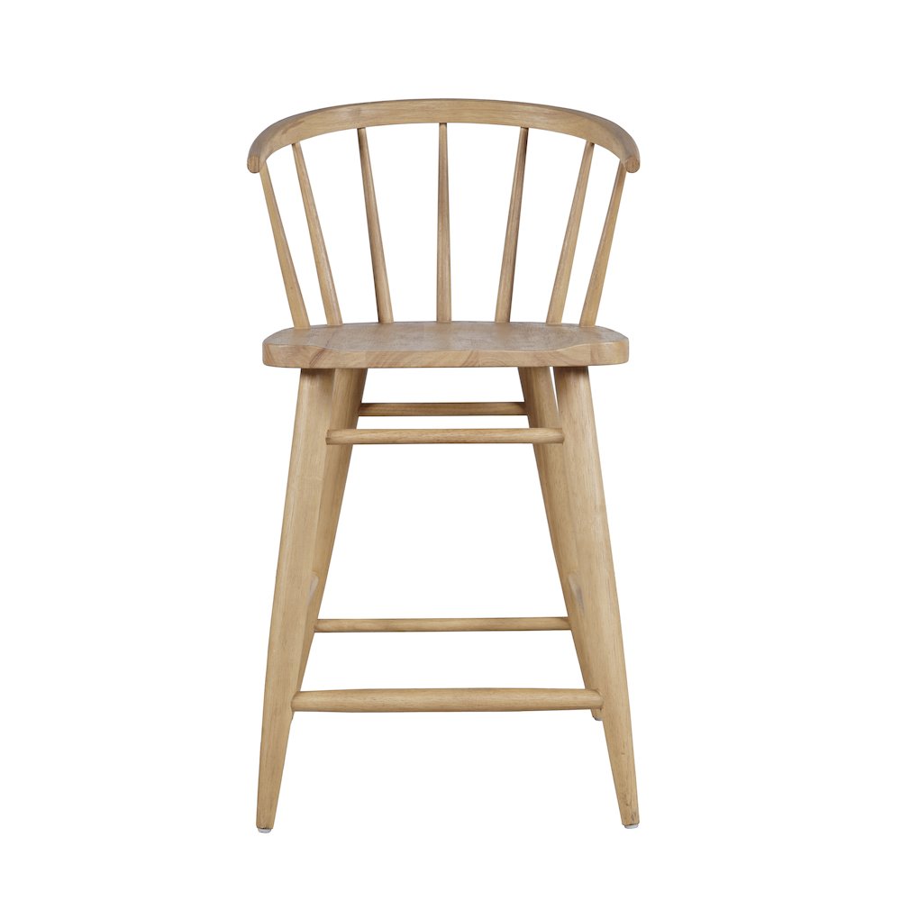 Fitz Traditional Solid Wood Curved Back Spindle Counter Stool. Picture 1