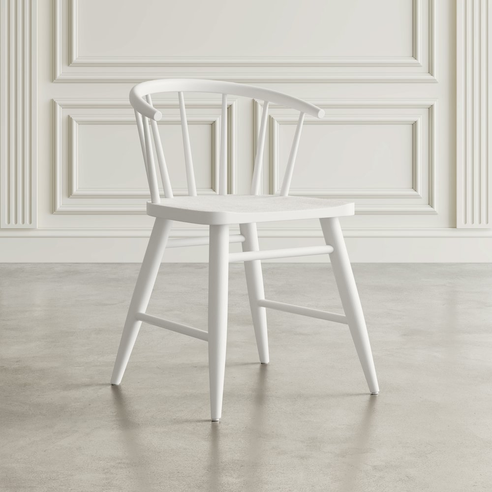 Fitz Traditional Solid Wood Curved Back Spindle Dining Chair (Set of 2). Picture 10
