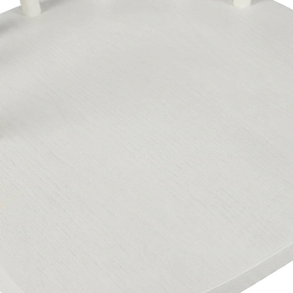 Traditional Solid Wood Curved-Back Spindle Dining Chairs, White, Set of 2. Picture 7