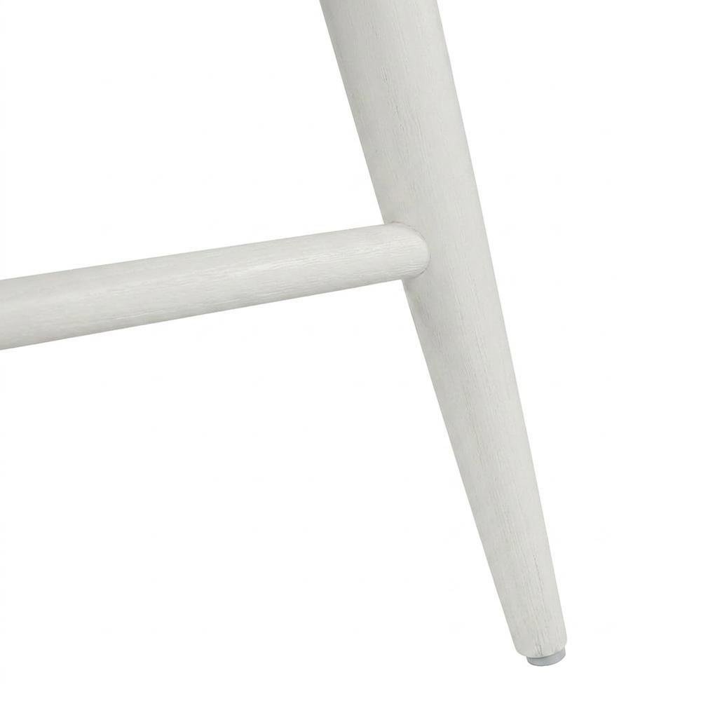 Traditional Solid Wood Curved-Back Spindle Dining Chairs, White, Set of 2. Picture 8