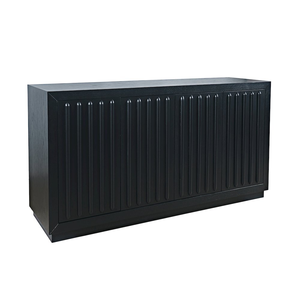Maven 60" Mid-Century Modern Fluted Four Door Sideboard Storage Cabinet. Picture 2