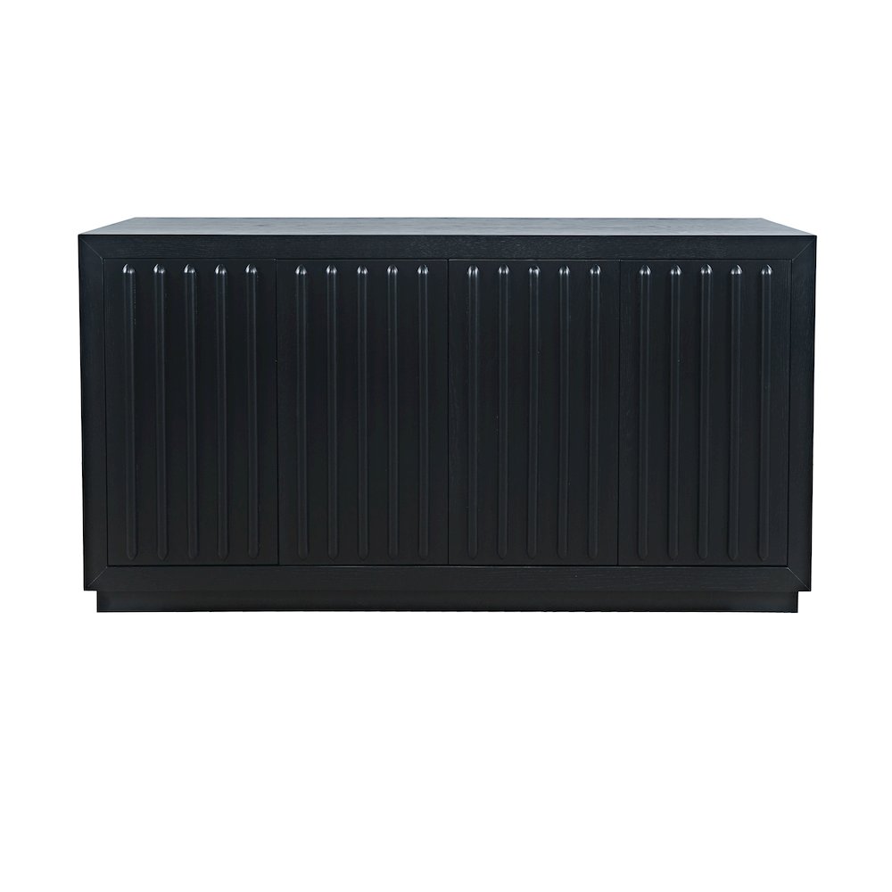 Maven 60" Mid-Century Modern Fluted Four Door Sideboard Storage Cabinet. Picture 1