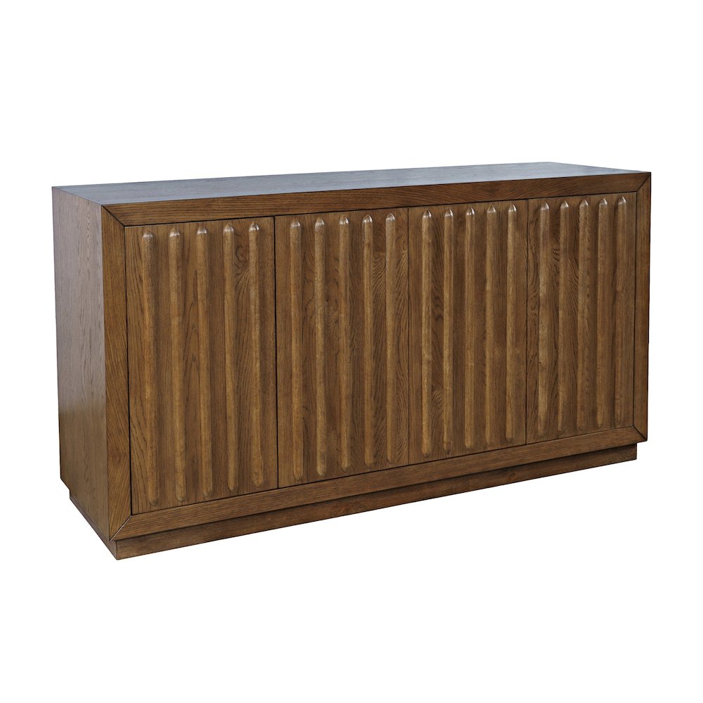 Maven 60" Mid-Century Modern Fluted Four Door Sideboard Storage Cabinet. Picture 2
