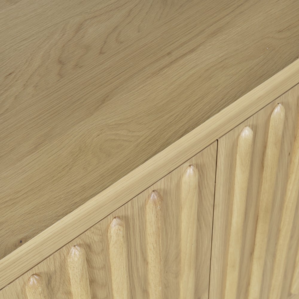 Maven 60" Mid-Century Modern Fluted Four Door Sideboard Storage Cabinet. Picture 4