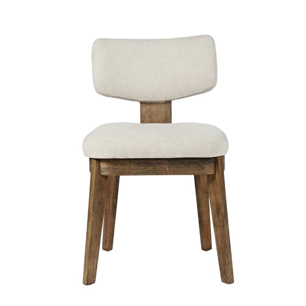 Polyester Mid-Century Modern Split-Back Dining Chairs, Chestnut, Set of 2. Picture 2