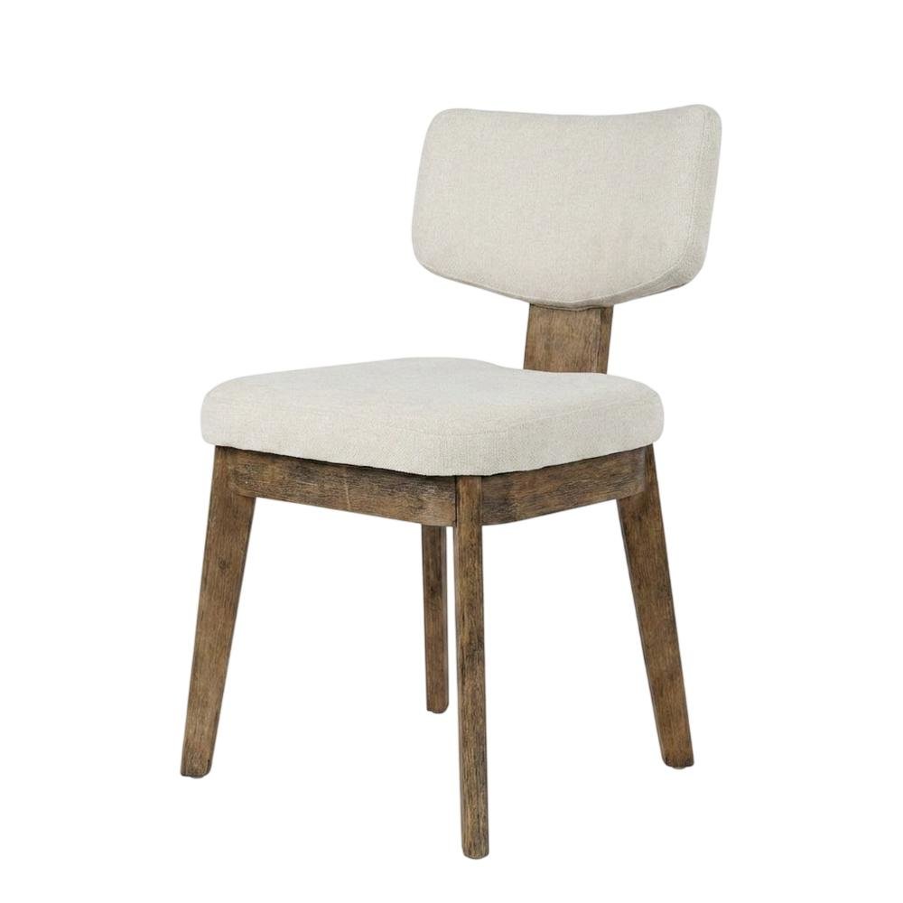 Polyester Mid-Century Modern Split-Back Dining Chairs, Chestnut, Set of 2. Picture 5