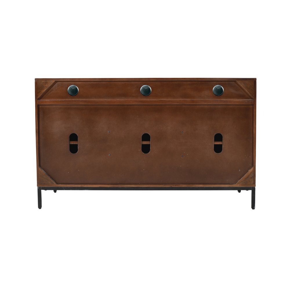 Ryder 50" Modern Fluted Door Solid Wood Console Storage TV Stand Cabinet. Picture 8
