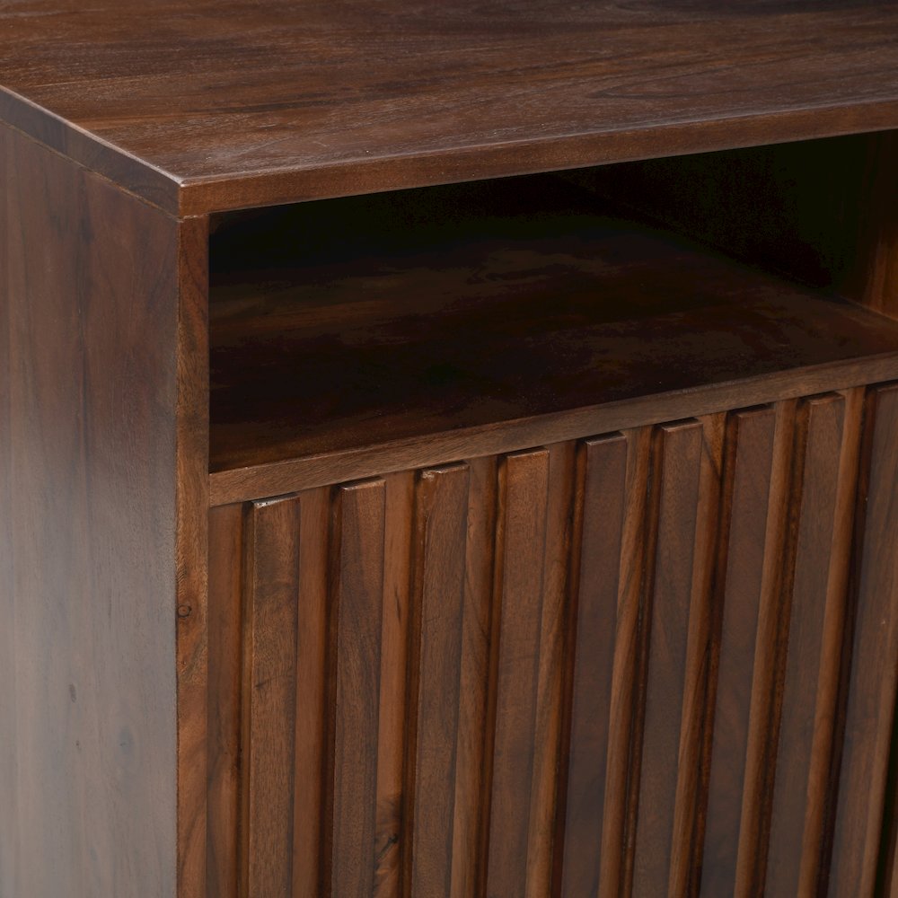 Ryder 50" Modern Fluted Door Solid Wood Console Storage TV Stand Cabinet. Picture 4