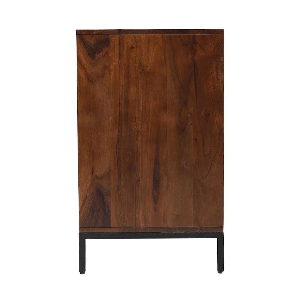 Ryder 50" Modern Fluted Door Solid Wood Console Storage TV Stand Cabinet. Picture 5